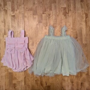 Photo Session Pink and Mint Baby Dress Set